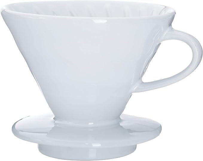 Kajava Mama Ceramic Pour Over Coffee Dripper V02 Manual Brewer White, 2 Cup