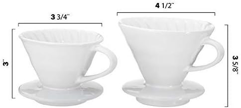Kajava Mama Ceramic Pour Over Coffee Dripper V02 Manual Brewer White, 2 Cup