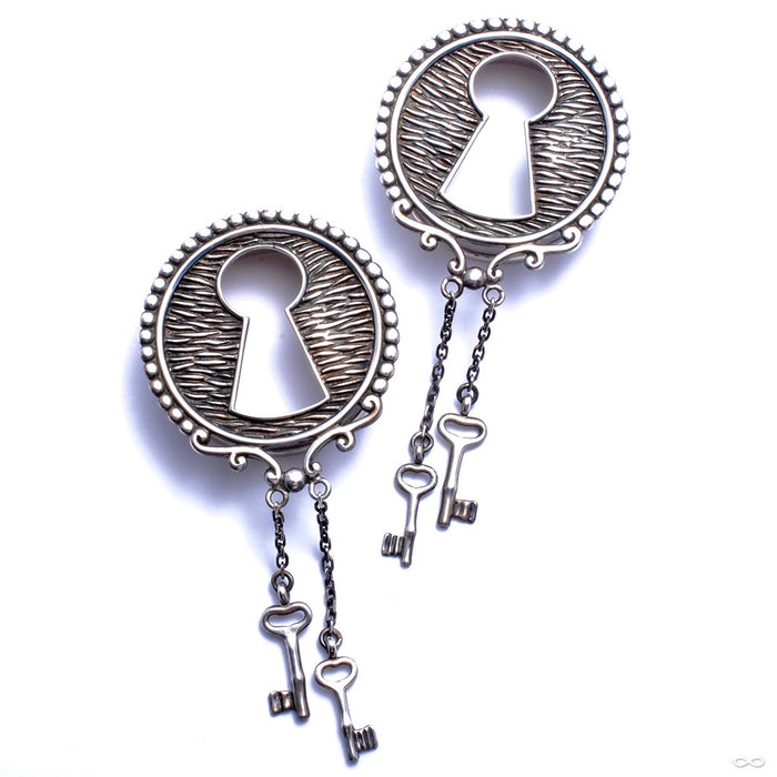 Keyhole Plugs in Silver in 1 ⅜” from Tawapa