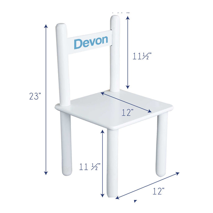 Kid's White Table Chair Set - Honey Bees - side view