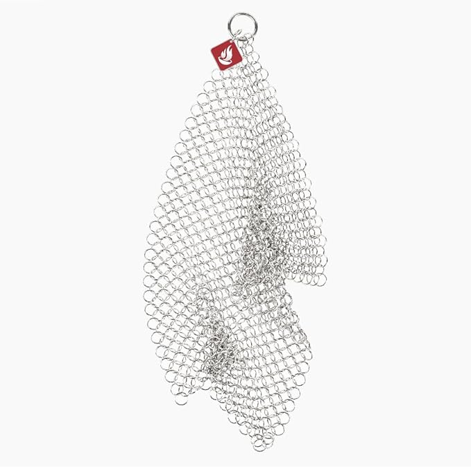 Knapp Made 7"x5" Chainmail Dishcloth - Stainless Steel Cast Iron Scrubber