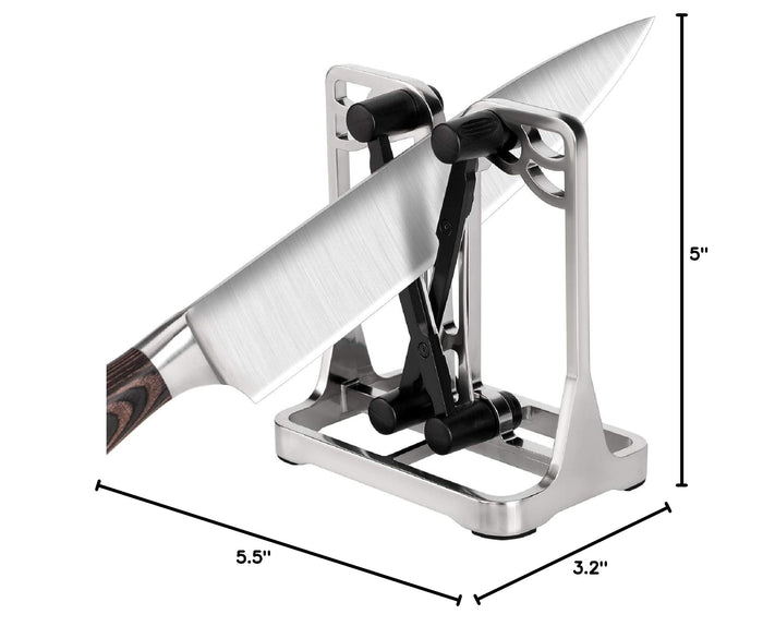 Knife Sharpener Tool with Self-Adjusting, Stainless Steel Tungsten Carbide