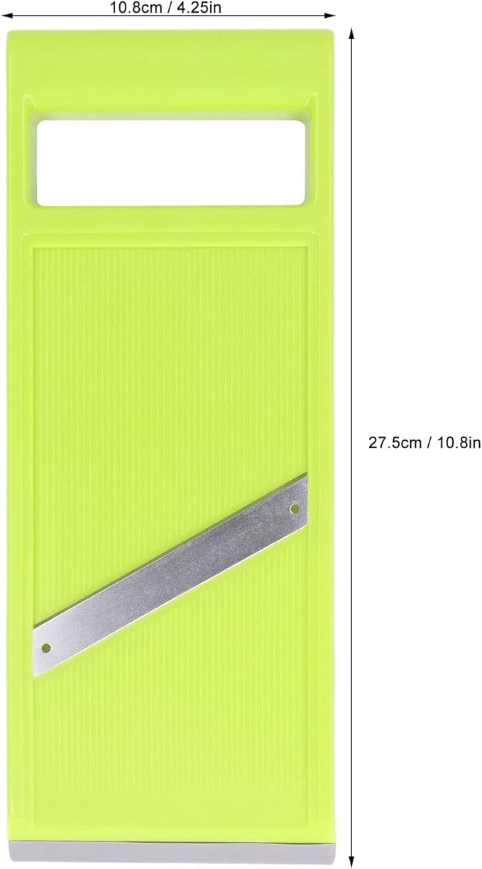 Kodrily Vegetable Slicer, 4.25 x 10.8in Potato Slicer for Chips, Plastic Handheld Vegetable Chopper Kitchen Cutter with Stainless Steel Blades and Ergonomic Handle for Carrot