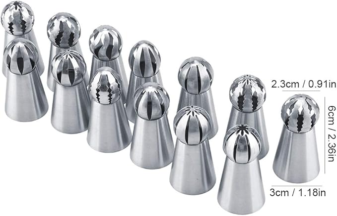 KooingTech 13PCS Russian Piping Tips Stainless Steel Piping Tips Set