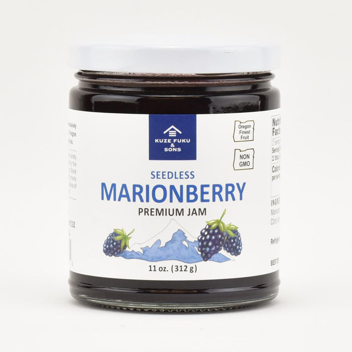 Kuze Fuku & Sons Seedless Marionberry Jam, 11oz front of jar