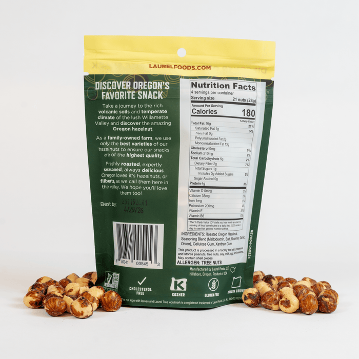 Laurel Foods Rosemary Garlic Hazelnuts, 4oz.