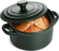 LE TAUCI 3 Quart Ceramic Dutch Oven - Lightweight, Non-Toxic, No Seasoning Needed- Oven, Microwave & Dishwasher Safe, Dutch Oven Pot with Lid for Sourdough, Soup & Stew, Forest Green