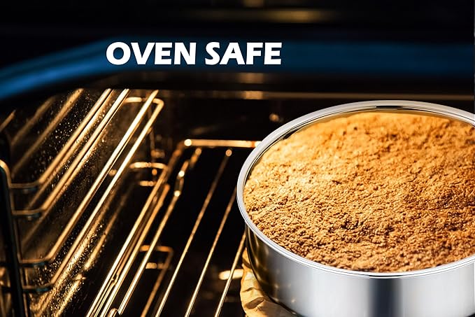 Leonyo Non-Toxic Stainless Steel Round 8 Inch Cake Pans For Baking,3 Pack