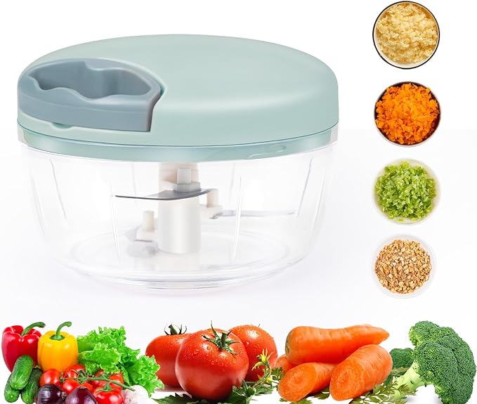 LGURT Garlic Chopper, Pull-String Vegetable Onion Mincer