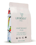 Lifeboost Light Roast Low Acid Coffee Beans, Certified Organic, 12oz