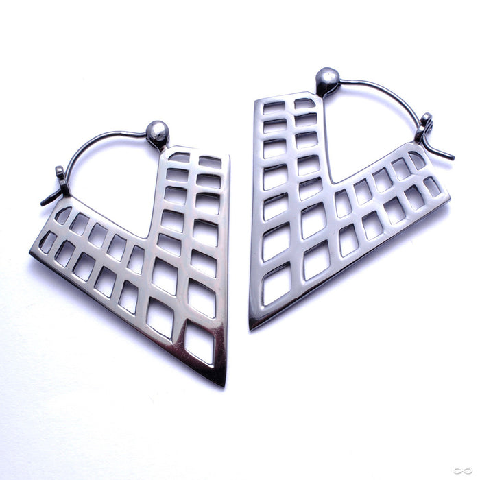 Lightspeed Earrings from Tawapa in Black-ceramic-coated Brass