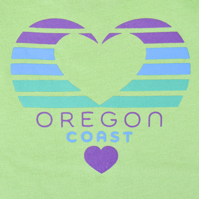 Little Bay Root Infant Bodysuit Oregon Heart Wave logo close up