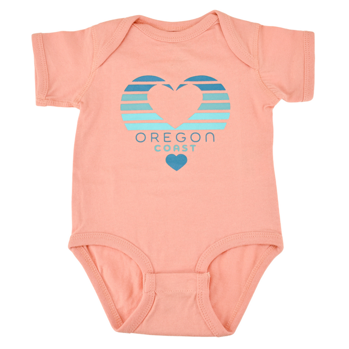 Little Bay Root Infant Bodysuit Oregon Heart Wave salmon