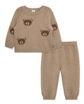 Little Me Brown Bear Sweater Pant Set