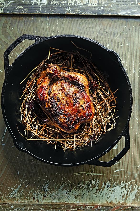 Lodge Pre-Seasoned Cast Iron Skillet with Dual Loop Handles, 17 Inches