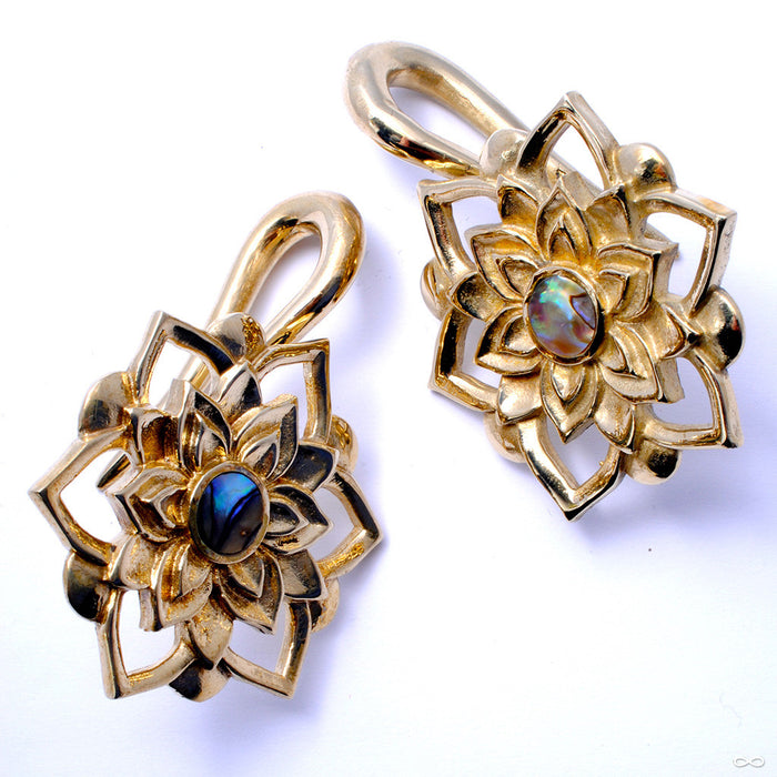 Lotus Weights from Buddha Jewelry in Brass w/ Shell