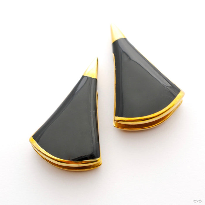 Lourde Weights with Inlay from Buddha Jewelry in Brass w/ Onyx