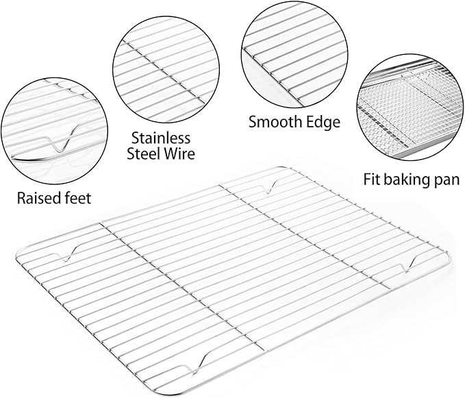 M MCIRCO Baking Sheet with Cooling Rack, Baking Mat Set, Set of 9
