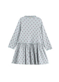 Mabel & Honey Petite Petal Ribbed Dress-Blue Multi