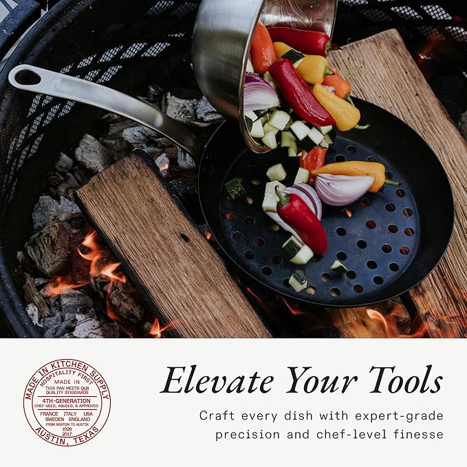 Made In Cookware - 12" Seasoned Carbon Steel Grill Frying Pan