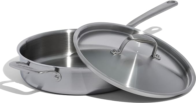 Made In Cookware - 3.5 Quart Stainless Steel Saute Pan - 5 Ply Stainless Clad - Professional Cookware - Induction Compatible - Crafted in Italy
