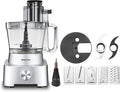 Magiccos 14-Cup Aluminum-Diecast Food-Processor - XL Bowl, Large Chute, 800W Motor & Silver Die-Cast Base, Slicing & Shredding, Chopping & Mixing, For Fries, Cheese, Meat & Veggie Prep, For Home Use