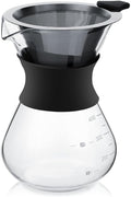 Manual Glass Coffee Maker Pot, 400ml Drip Pot with Premium Stainless Steel