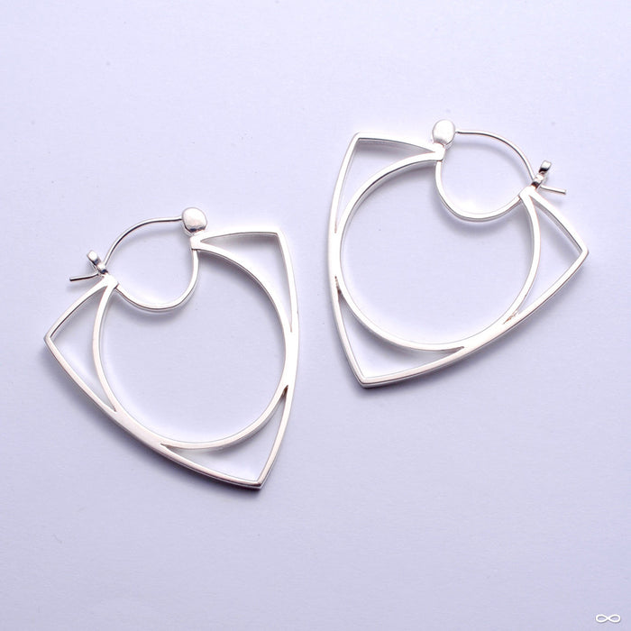 Ménage à Trois Earrings from Tawapa in Silver-plated-white-brass