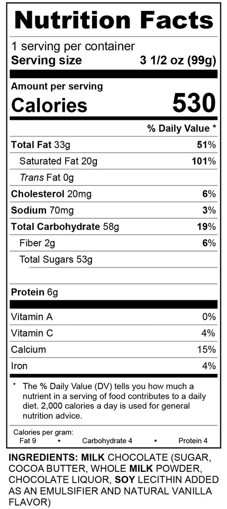 Milk Chocolate Bar 3.5oz