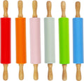 Miokun 6 Pack Small Rolling Pin for Kids, Kids Rolling Pin for Home Kitchen (6 colors) (12 Inch)