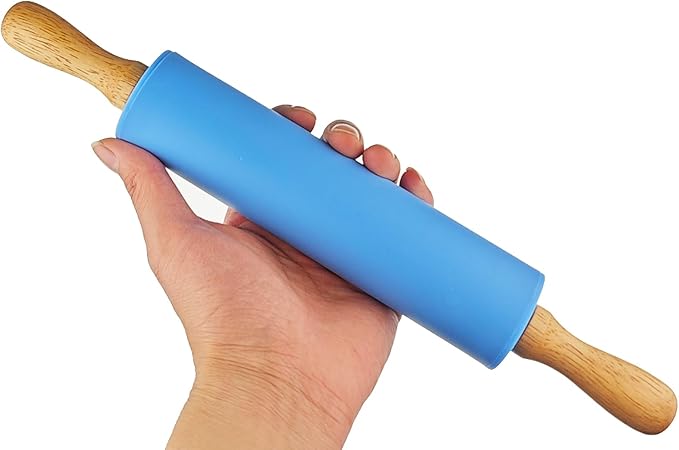 Miokun 6 Pack Small Rolling Pin for Kids, Kids Rolling Pin for Home Kitchen (6 colors) (12 Inch)