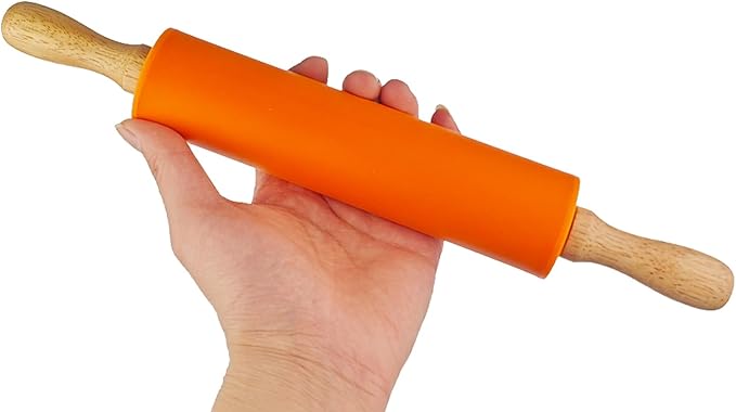 Miokun 6 Pack Small Rolling Pin for Kids, Kids Rolling Pin for Home Kitchen (6 colors) (12 Inch)