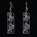 Monstera Rectangle Engraved Acrylic Earrings