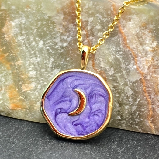 Moon On Purple Disk Necklace vendor photo