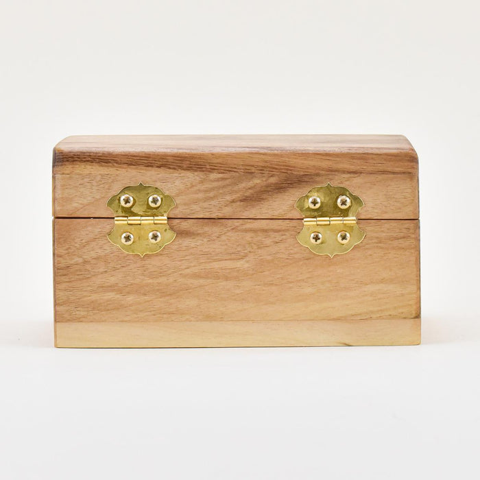 Myrtlewood Jewelry Box, Large hinge detail