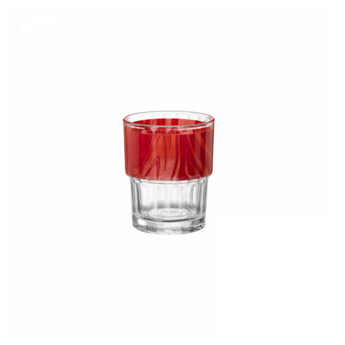 Natura Lyon Optique Bicchiere Acqua Impilabile 20,5 cl Set 12 Pz In Vetro Rosso