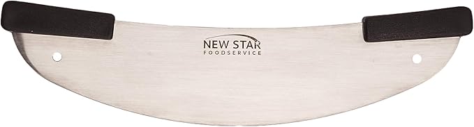 New Star 50646 Commercial Grade Stainless Steel Rocker-Style Deluxe Pizza Knife, 20-Inch