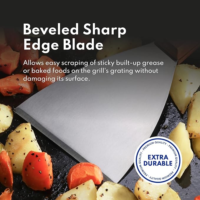 New Star Foodservice Stainless Steel Slant Edge Grill Scraper