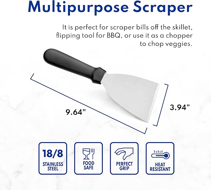 New Star Foodservice Stainless Steel Slant Edge Grill Scraper