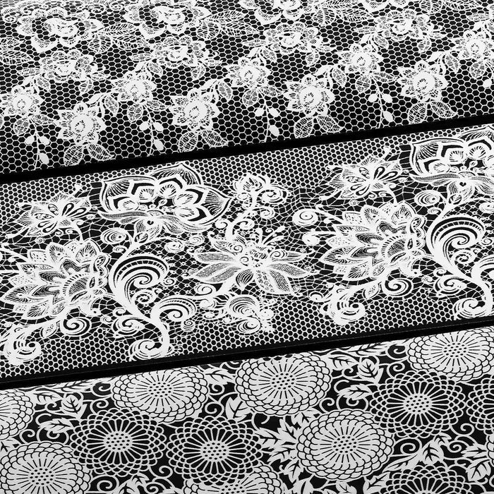 NFS-002 Black & White Lace - Transfer Foil Set   Naio Nails