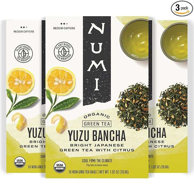 Numi Organic Yuzu Bancha Green Tea, 48 Green Tea Bags