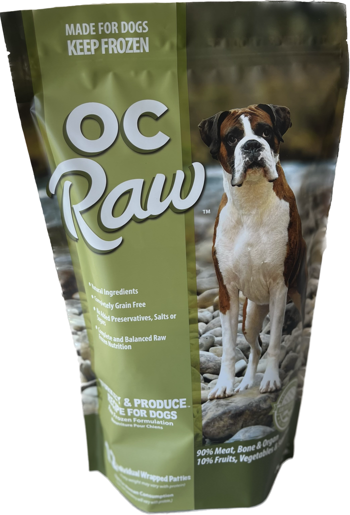 OC Raw Patties Frozen Dog Food Turkey & Produce