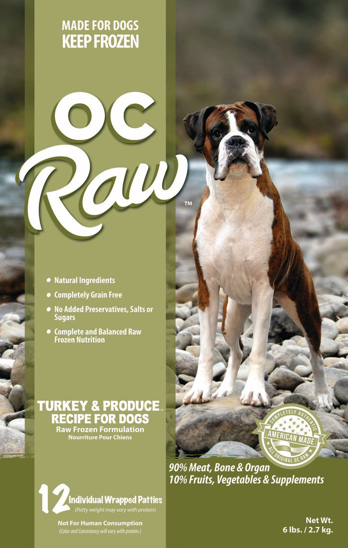 OC Raw Patties Frozen Dog Food Turkey & Produce