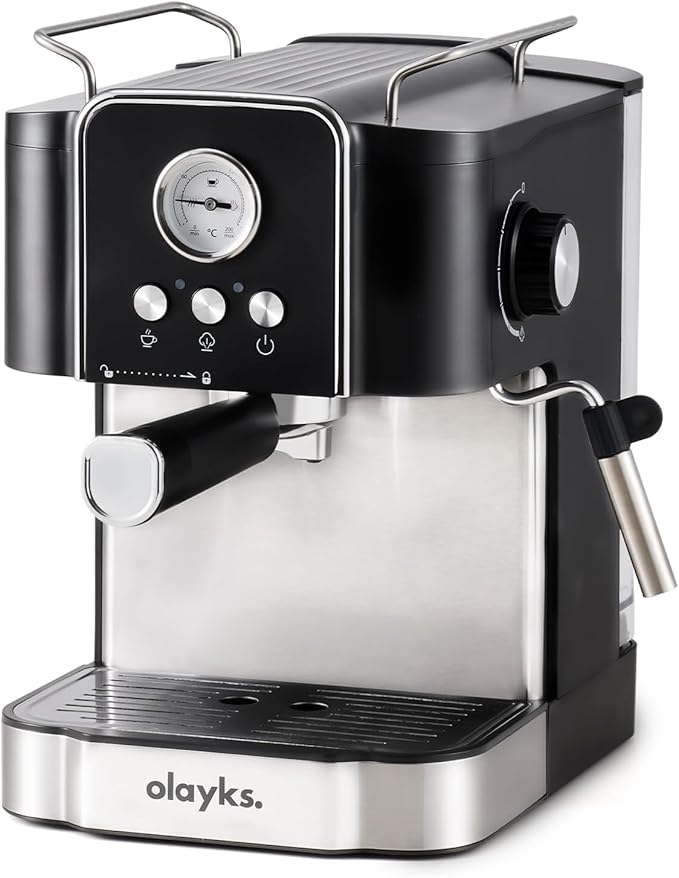 Olayks Espresso Machine 20 Bar, Professtional Espresso Coffee Maker with Milk Frother Steam Wand for Latte, Cappuccino, Espresso Maker with 1.8L Removable Water Tank, Gift for Dad or Mom