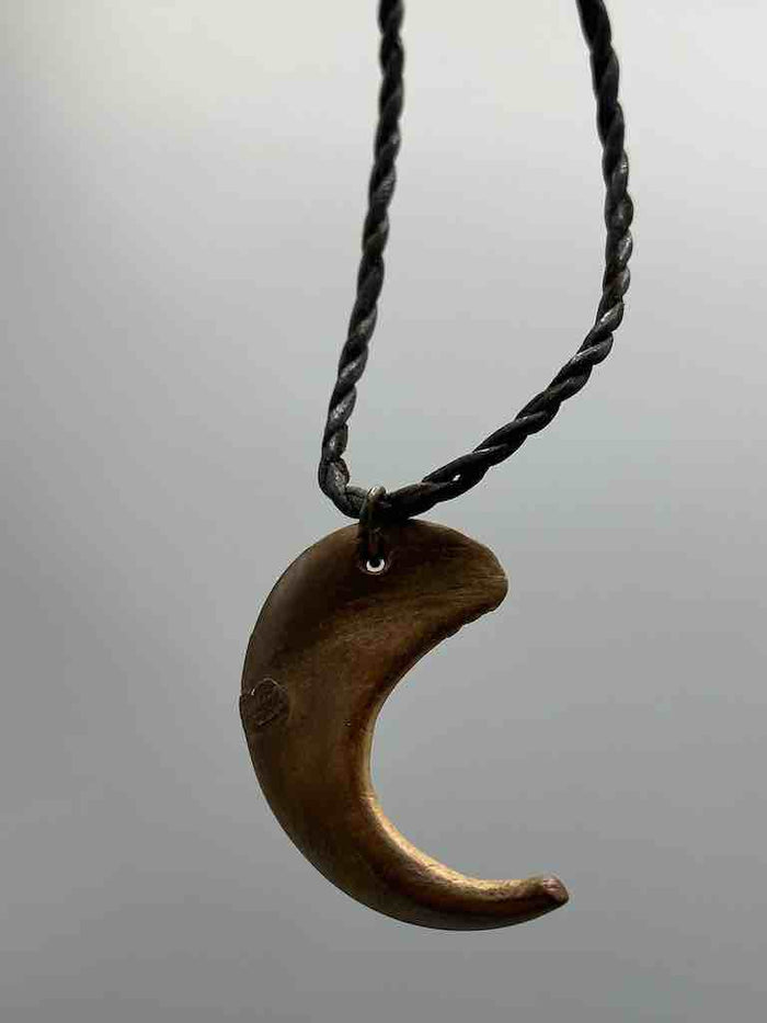 Old Used Vintage Wooden Claw Grigri Amulet Pendant Necklace - Mali - view 2
