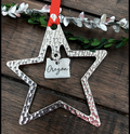 Oregon Star Pewter Christmas Ornament, Crosby and Taylor 3 1/2" x 4"