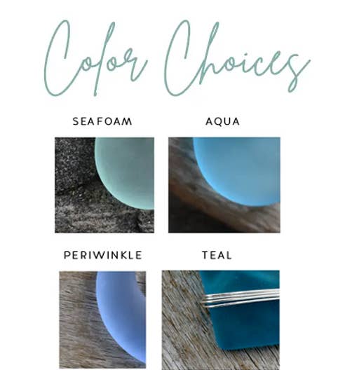 Elegant Organic Eco glass earrings PERIWINKLE in a soft ocean hue, perfect for beach lovers and nature-inspired jewelry.
