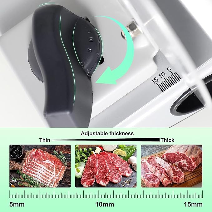 OSTBA Electric Meat Slicer with 6.7” Stainless Steel Blades, 150W