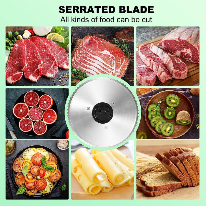 OSTBA Electric Meat Slicer with 6.7” Stainless Steel Blades, 150W