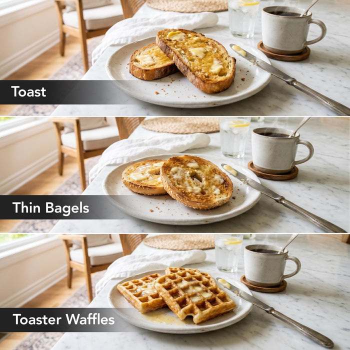 OVENTE Electric 2 Slice Toaster Machine 6-Shade Setting, Black TP2210B